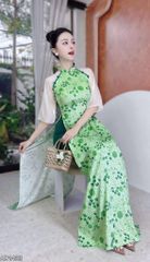 Áo Dài Vân Cá Nút Bọc AD1433 (áo lẻ)