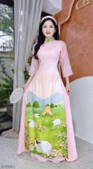 Áo Dài Tay Xẻ Cánh Đồng AD1324 (áo lẻ)