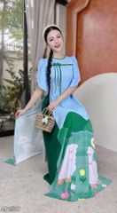 Áo Dài Cười Hey U AD1537 (áo lẻ)