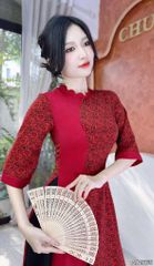 Áo Dài Cổ Lượn Tam Ngọc AD9003.1665 (áo lẻ)