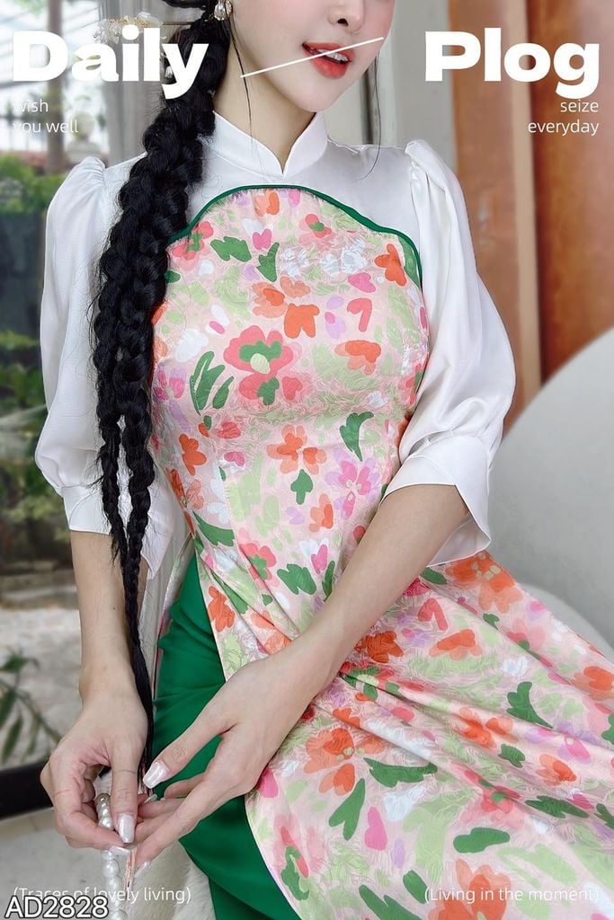 Áo Dài Trăng Trên Mây AD9002.2828 (áo lẻ)