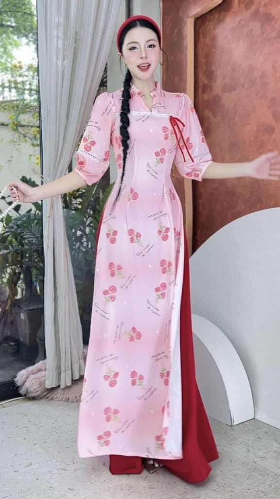 Áo Dài Cổ YY Ren+PK AD9002.1415 (áo lẻ)