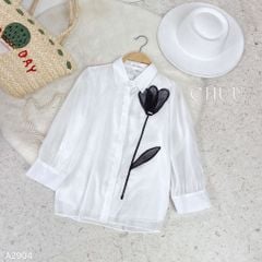 Áo Sơ Mi Hoa Tơ 3 Cánh A2904