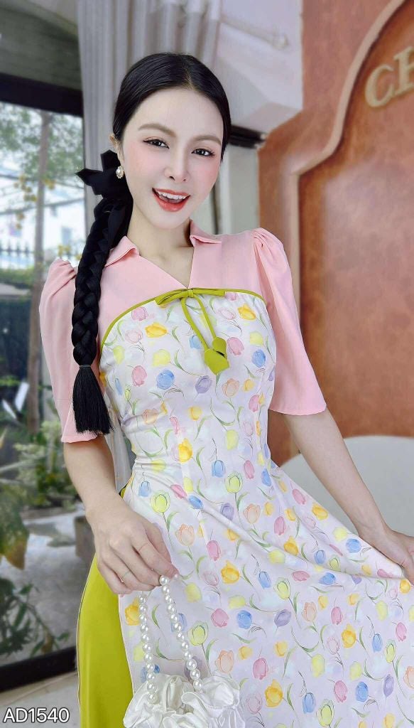 Áo Dài Cành Liễu Dòng Sông AD1540 (áo lẻ)