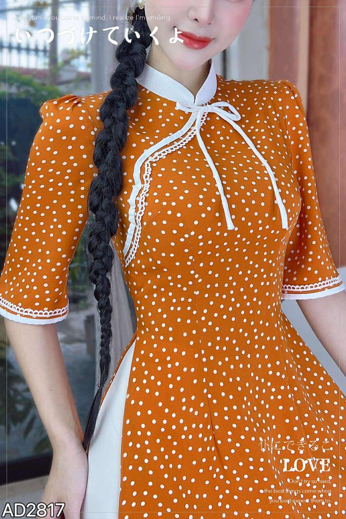 Áo Dài Cha Cha Cha+PK AD9002.2817 (áo lẻ)