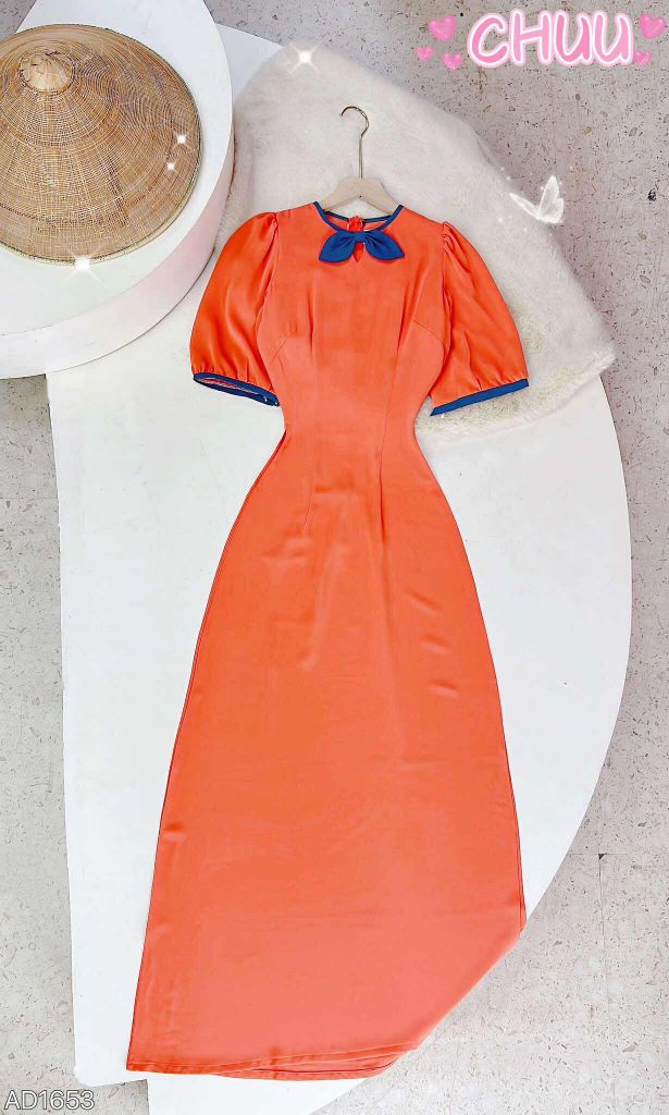 Áo Dài Lụa Ý TIE AD1653 (áo lẻ)