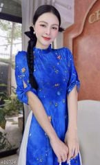 Áo Dài Đom Đóm Tay Nơ AD2724 (áo lẻ)