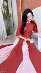 Áo Dài 4T Hạt Châu Sa+PK AD2835 (áo lẻ)