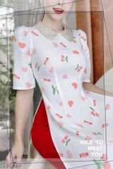 Áo Dài Cổ Hạt Minh Châu AD9002.2725 (áo lẻ)