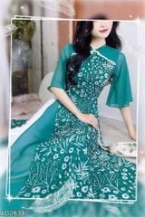 Áo Dài 4 Tà Qủa Lùm Bụp AD9003.2834 (áo lẻ)