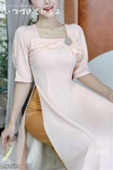 Áo Dài Nơ Khuy To AD9001.1579 (áo lẻ)