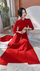 Áo Dài 3 Tà Đóa Liên Hoa AD9003.2836 (áo lẻ)