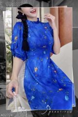 Áo Dài Đom Đóm Tay Nơ AD2724 (áo lẻ)