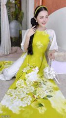 Áo Dài Miu Miu Trắng AD2832 (áo lẻ)