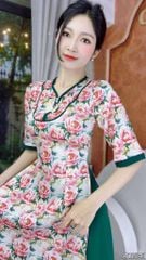 Áo Dài Bướm Trên Cành Hoa AD2841 (áo lẻ)