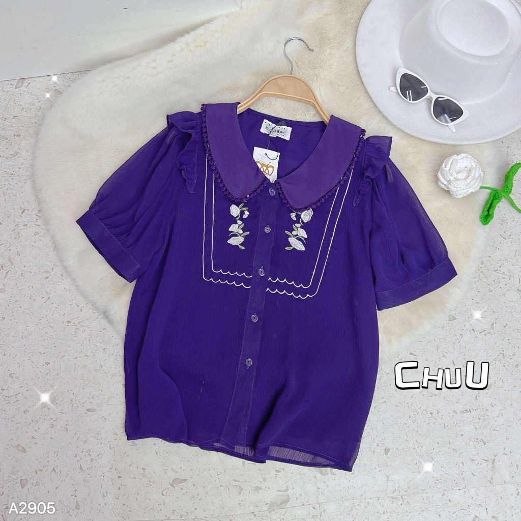 Áo Sơ Mi Hoa Trên Tơ A2905