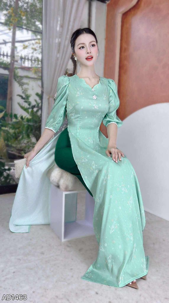 Áo Dài Cổ Sóng Valley AD1463 (áo lẻ)