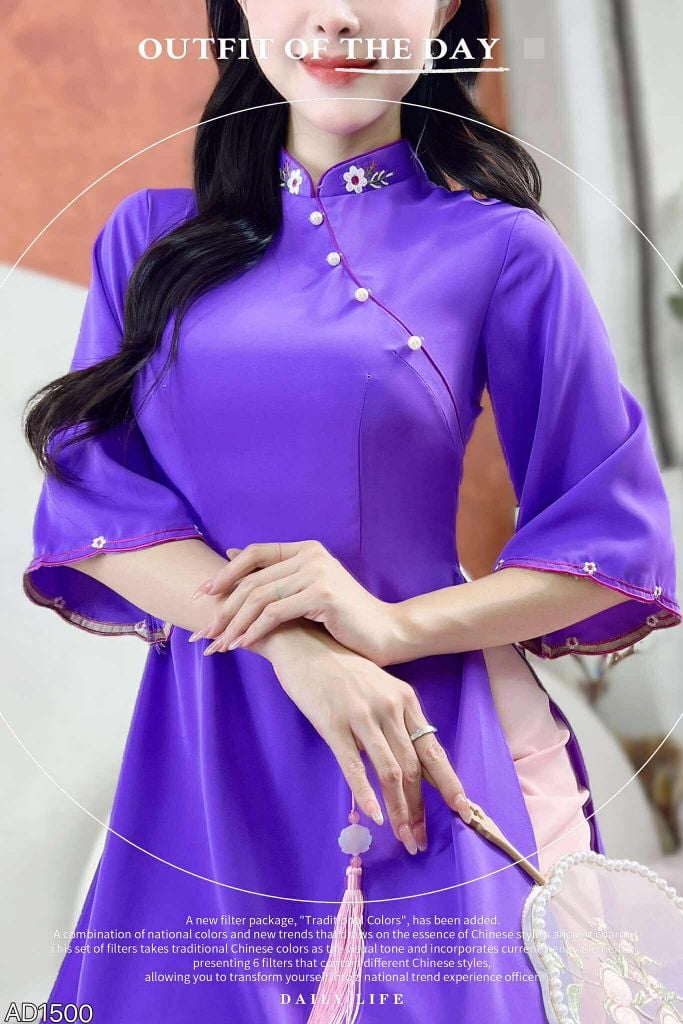 Áo Dài Bông Mai White AD9001.1500 (áo lẻ)