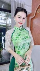 Áo Dài Vân Cá Nút Bọc AD1433 (áo lẻ)