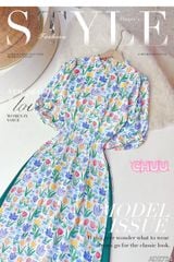 Áo Dài Đom Đóm Tay Nơ AD2724 (áo lẻ)