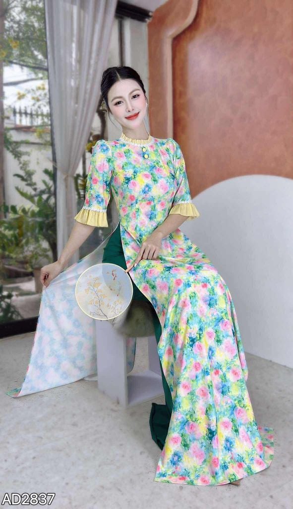 Áo Dài Vòng Nguyệt Quế AD2837 (áo lẻ)