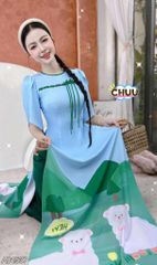 Áo Dài Cười Hey U AD1537 (áo lẻ)