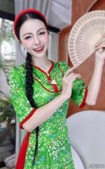 Áo Dài Bướm Trên Cành Hoa AD2841 (áo lẻ)