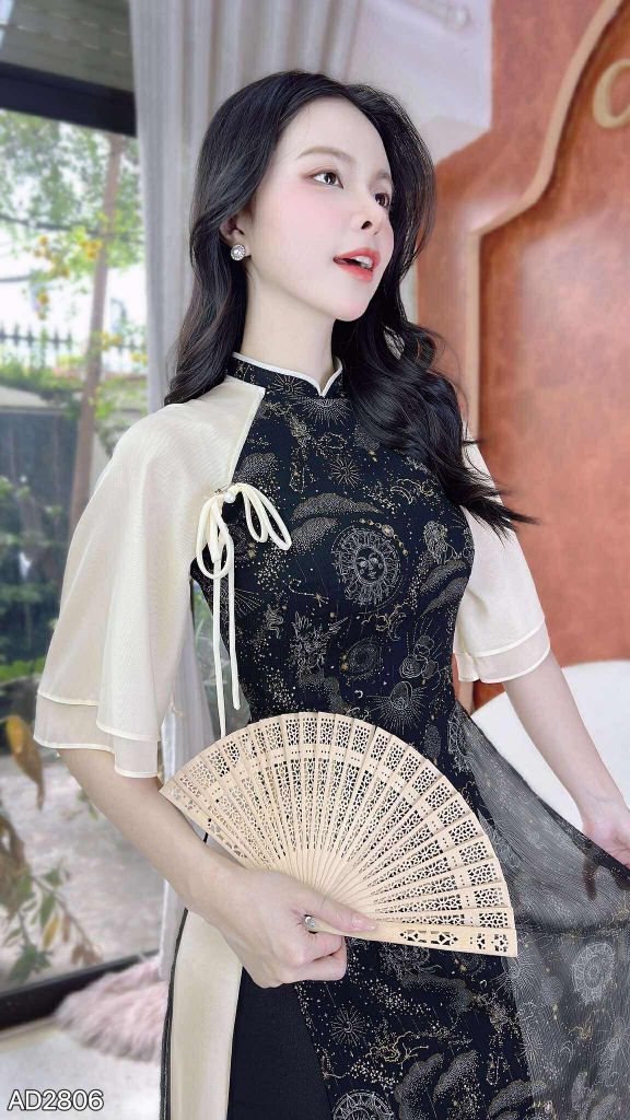 Áo Dài 4 Tà Phượng Hoàng+PK AD9003.2806 (áo lẻ)