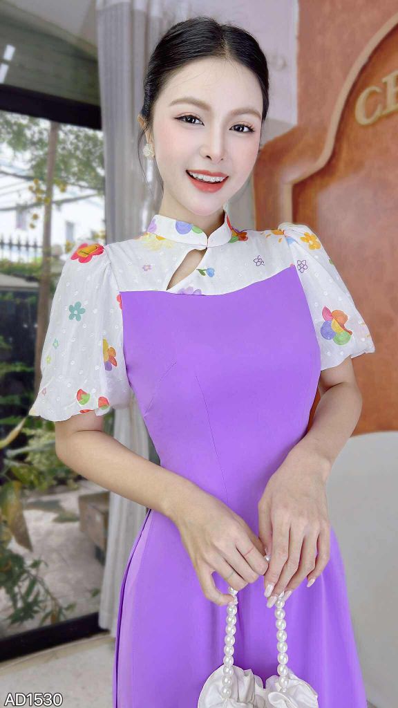 Áo Dài Búp Bê Hoa AD9001.1530 (áo lẻ)