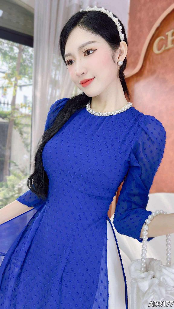 Áo Dài 4 Tà Bông Tuyết Ngọc AD9177 (áo lẻ)