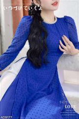 Áo Dài 4 Tà Bông Tuyết Ngọc AD9177 (áo lẻ)