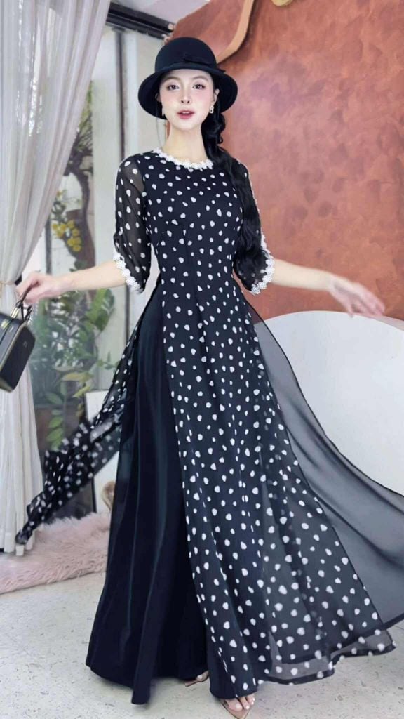 Áo Dài 4T Bong Bóng Mùa Hoa AD2857 (áo lẻ)