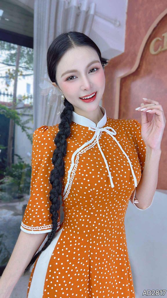 Áo Dài Cha Cha Cha+PK AD9002.2817 (áo lẻ)