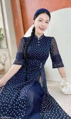 Áo Dài 4 Tà Đá Chu Sa AD9003.2890 (áo lẻ)