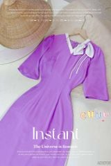 Áo Dài Cánh Hoa Cổ V AD2705 (áo lẻ)