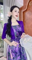 Áo Dài Giả Khoác Tà Hoa AD9002.2896 (áo lẻ)