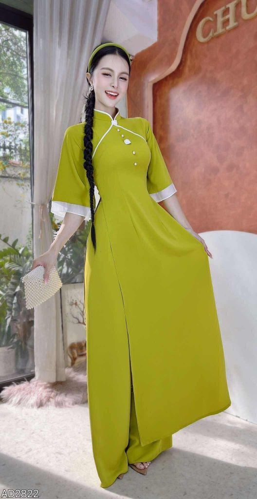 Áo Dài Hoa Giọt Sương AD9001.2822 (áo lẻ)