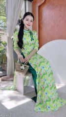 Áo Dài Vườn Hoa Cổ Tích+PK AD2852 (áo lẻ)