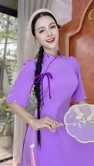 Áo Dài Cổ Cánh Hoa Sen+(PK) AD1498 (áo lẻ)