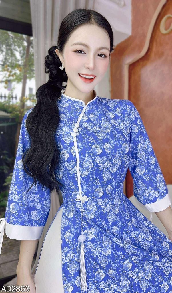 Áo Dài Giấc Mơ Trưa+PK AD2863 (áo lẻ)