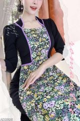 Áo Dài Giả Khoác Tà Hoa AD9002.2896 (áo lẻ)