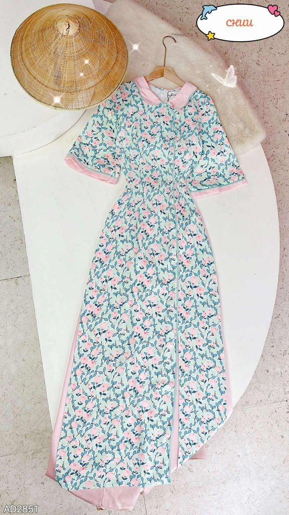 Áo Dài Đường Hoa Lụa AD2851 (áo lẻ)