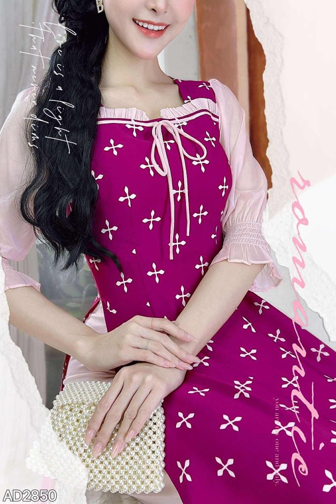Áo Dài Đình Cổ Tích AD9002.2850 (áo lẻ)
