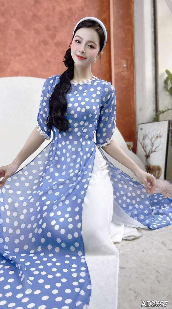 Áo Dài 4T Bong Bóng Mùa Hoa AD2857 (áo lẻ)