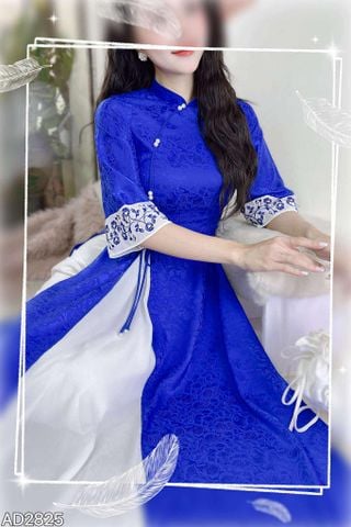 Áo Dài 3 Tà Quyên Cát+PK AD2825 (áo lẻ)