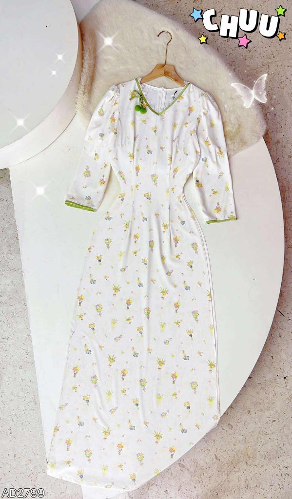 Áo Dài Bòn Bon 2 Quả+PK AD9002.2799 (áo lẻ)