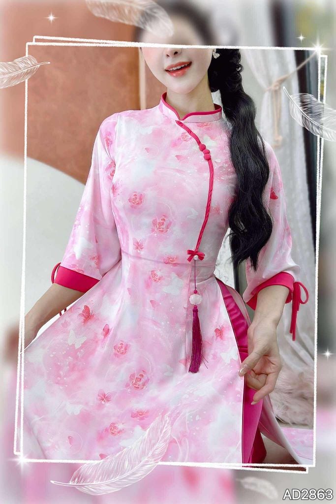 Áo Dài Giấc Mơ Trưa+PK AD2863 (áo lẻ)