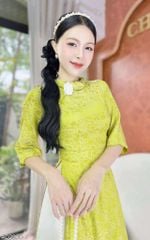 Áo Dài Hạt Châu Gấm+PK AD2900 (áo lẻ)