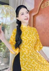 Áo Dài Nút Bọc Lá Bay AD1472 (áo lẻ)