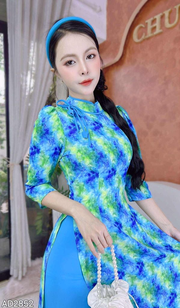 Áo Dài Vườn Hoa Cổ Tích+PK AD2852 (áo lẻ)